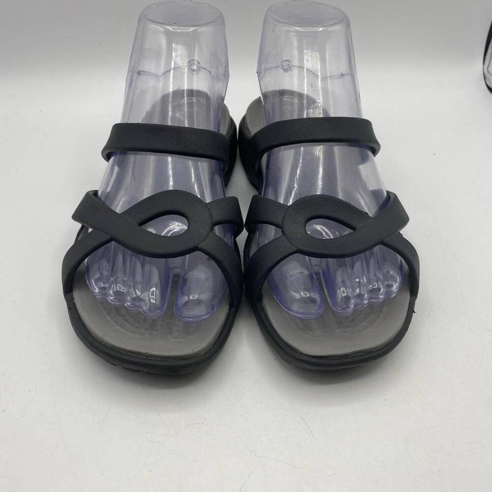 Crocs Meleen Women's Size 6 Black Twist Slides Open Toe Slip On Comfort Sandals - Picture 2 of 10